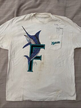 Vintage Single Stitch Florida Marlins Guy Harvey Pocket T-Shirt